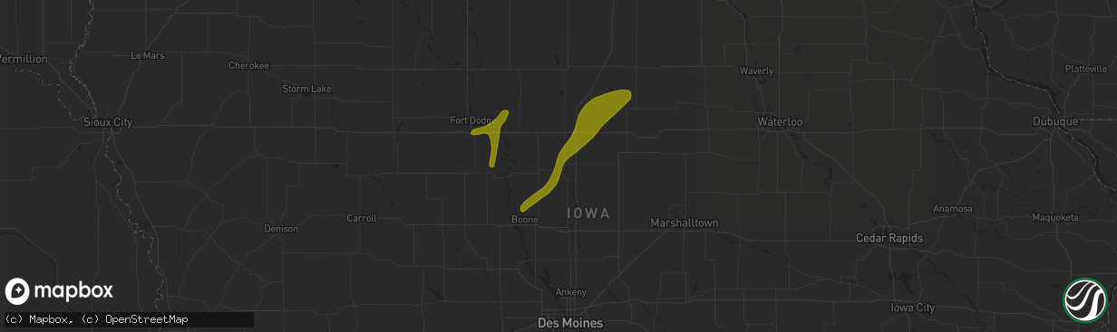 Hail map in Jewell, IA on April 18, 2018