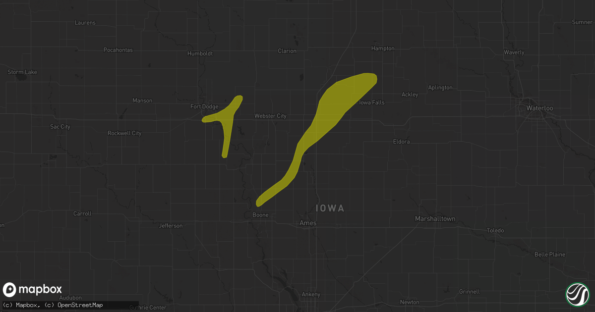 Hail map in Jewell, IA on April 18, 2018