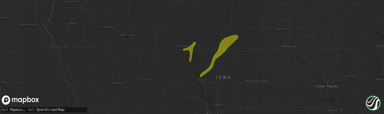 Hail map in Lehigh, IA on April 18, 2018