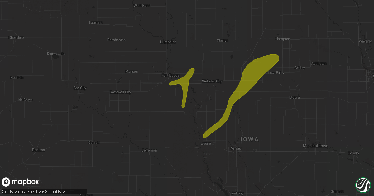 Hail map in Lehigh, IA on April 18, 2018