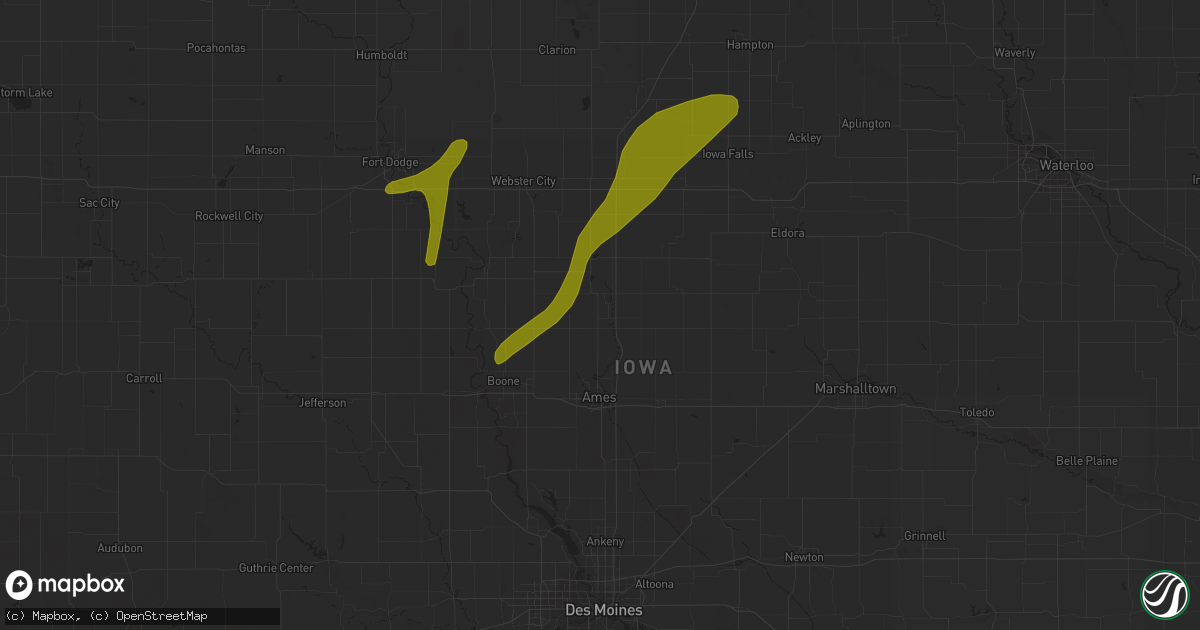 Hail map in Story City, IA on April 18, 2018