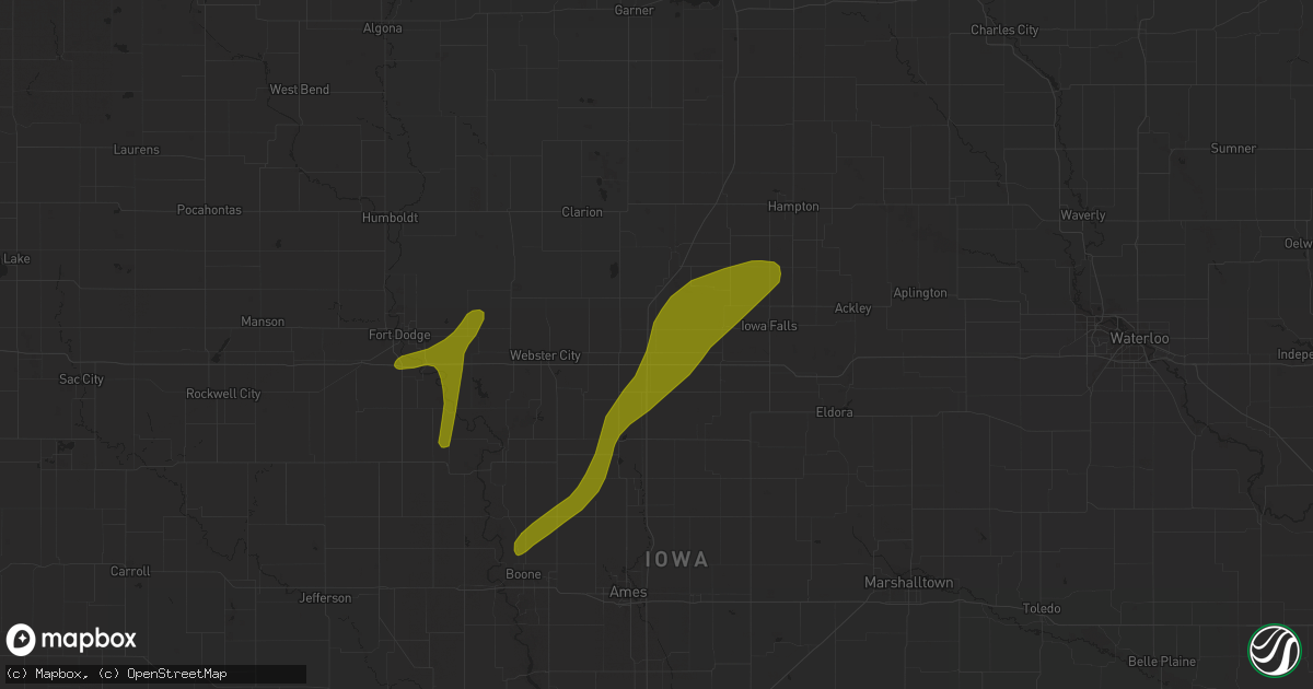 Hail map in Williams, IA on April 18, 2018