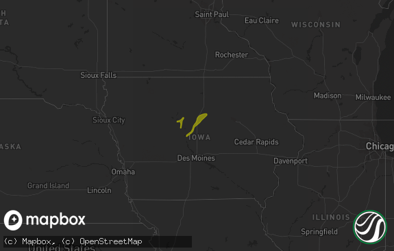 Hail map preview on 04-18-2018