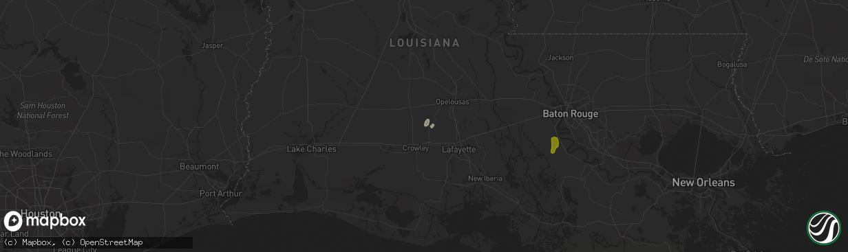 Hail map in Branch, LA on April 18, 2019