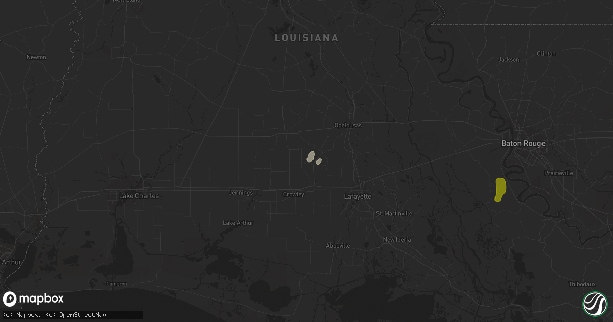 Hail map in Branch, LA on April 18, 2019