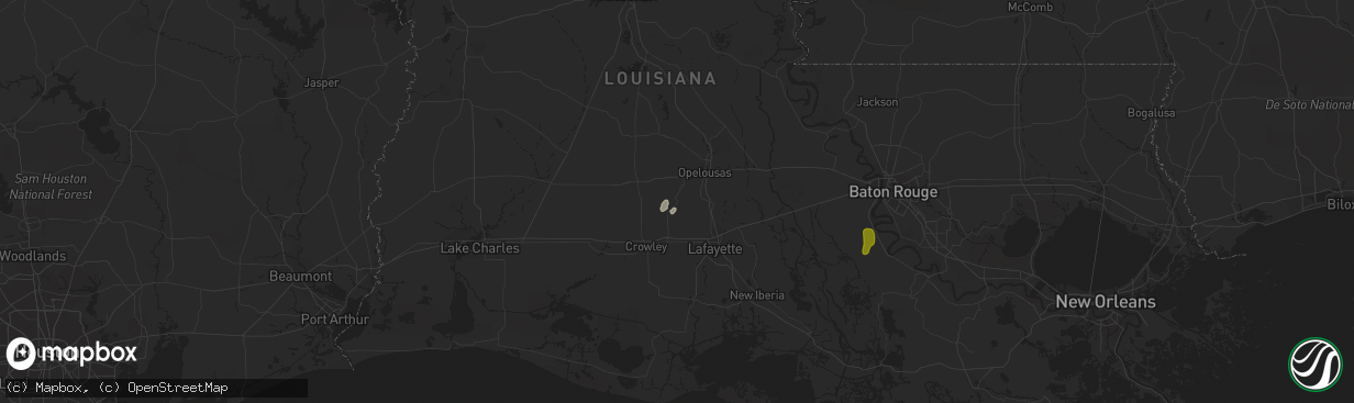 Hail map in Church Point, LA on April 18, 2019