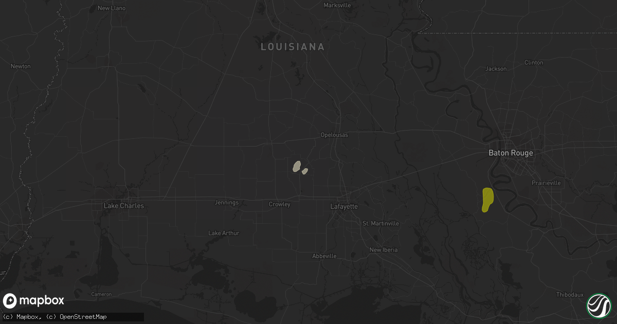 Hail map in Church Point, LA on April 18, 2019