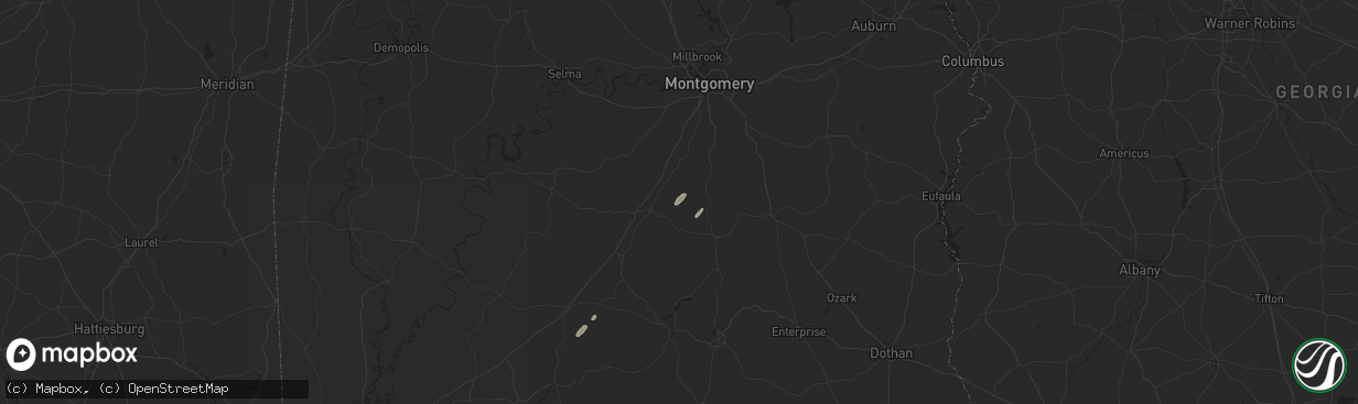 Hail map in Honoraville, AL on April 18, 2019