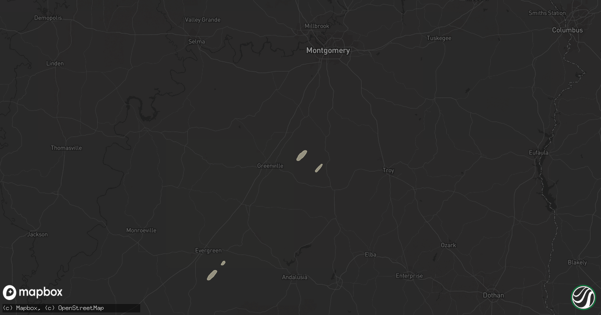 Hail map in Honoraville, AL on April 18, 2019