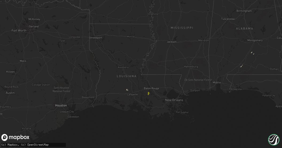 Hail map in Louisiana on April 18, 2019