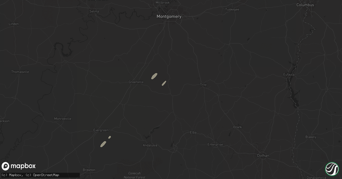 Hail map in Luverne, AL on April 18, 2019