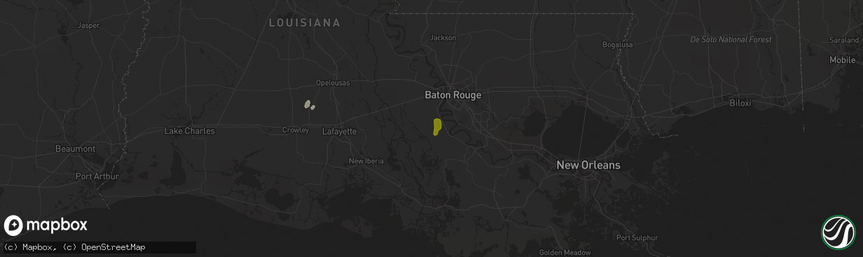 Hail map in Plaquemine, LA on April 18, 2019