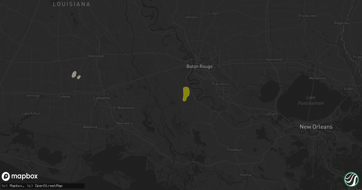 Hail map in Plaquemine, LA on April 18, 2019