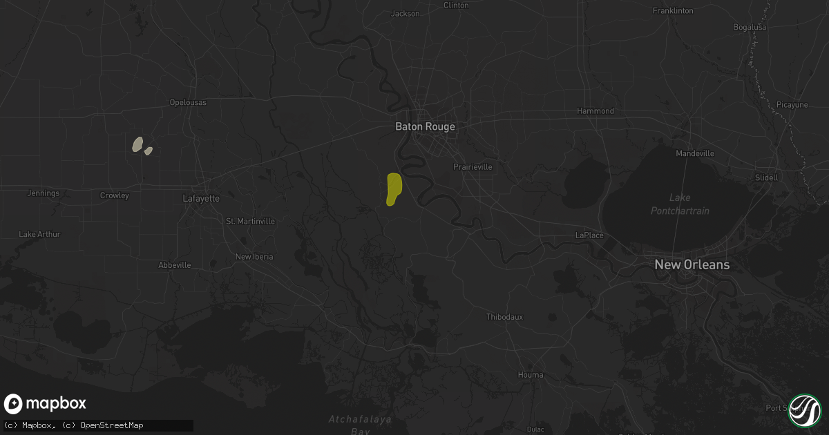 Hail map in White Castle, LA on April 18, 2019