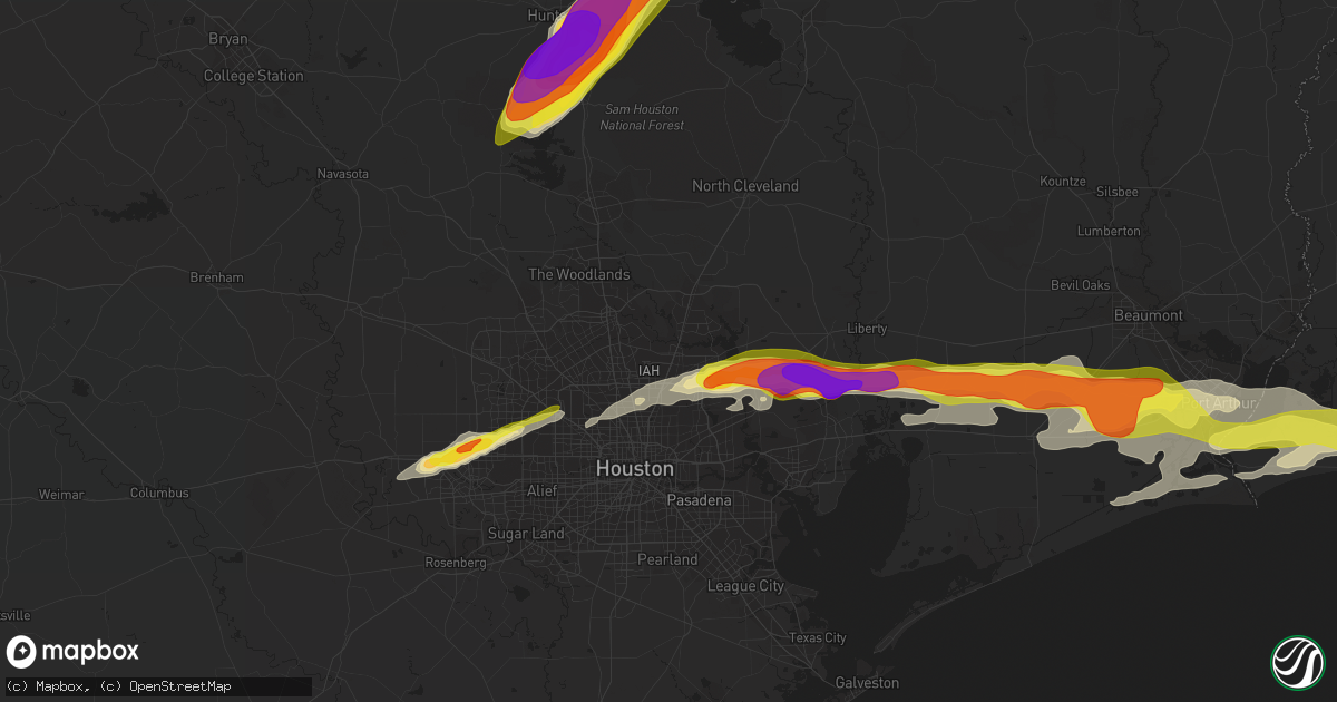 Hail map in Humble, TX on April 18, 2020