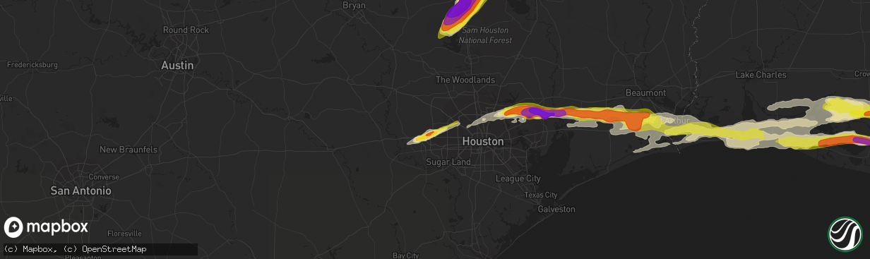 Hail map in Katy, TX on April 18, 2020