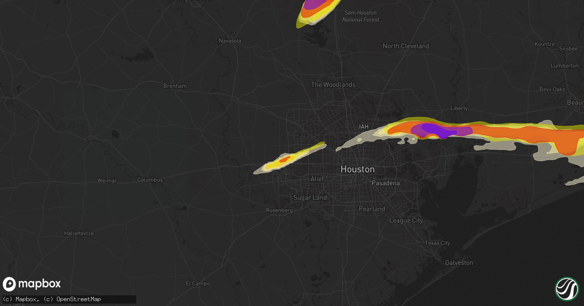 Hail map in Katy, TX on April 18, 2020