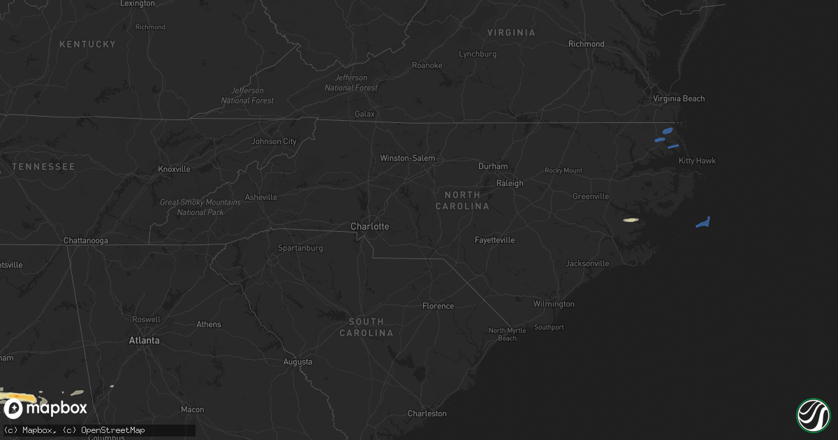 Hail map in North Carolina on April 18, 2020