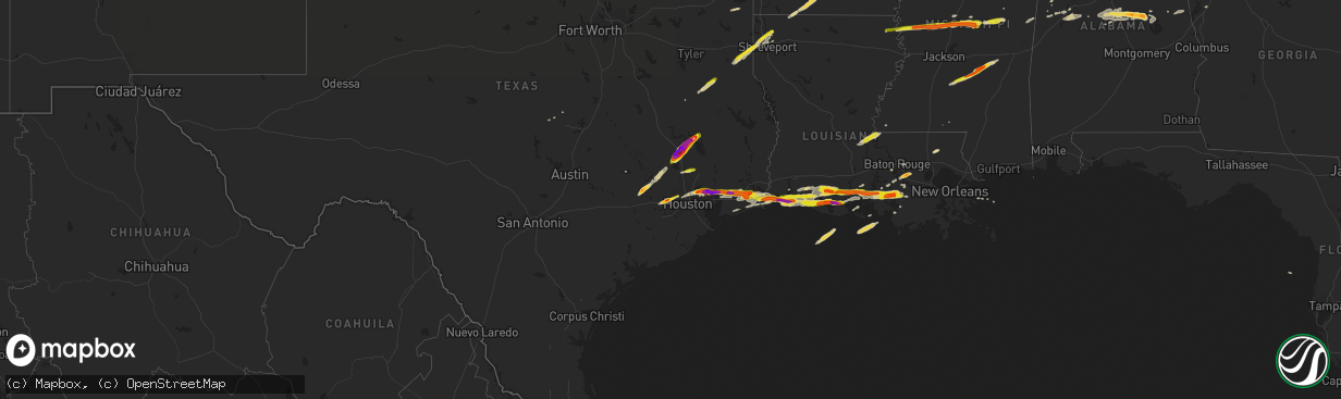 Hail map on April 18, 2020