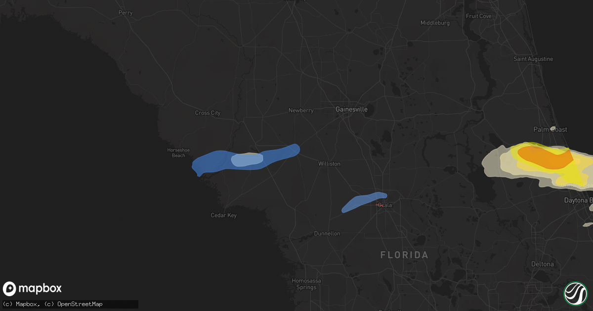 Hail map in Bronson, FL on April 18, 2021