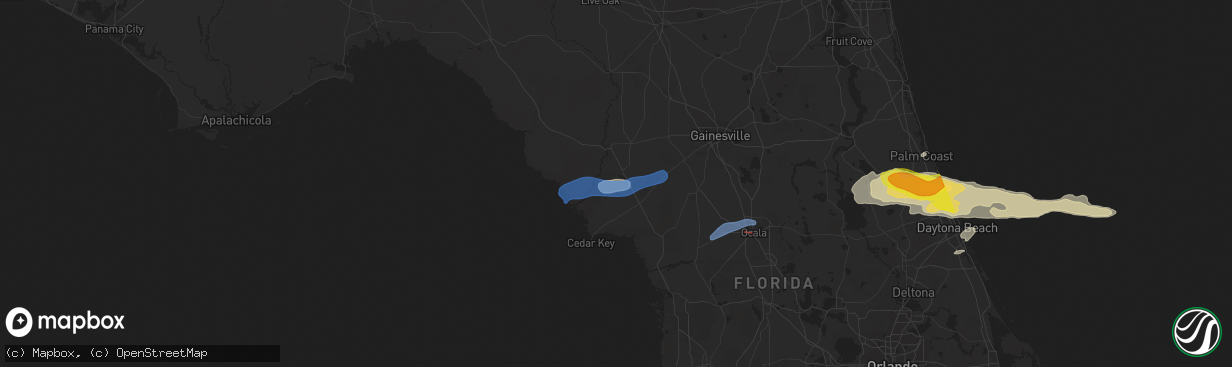 Hail map in Chiefland, FL on April 18, 2021