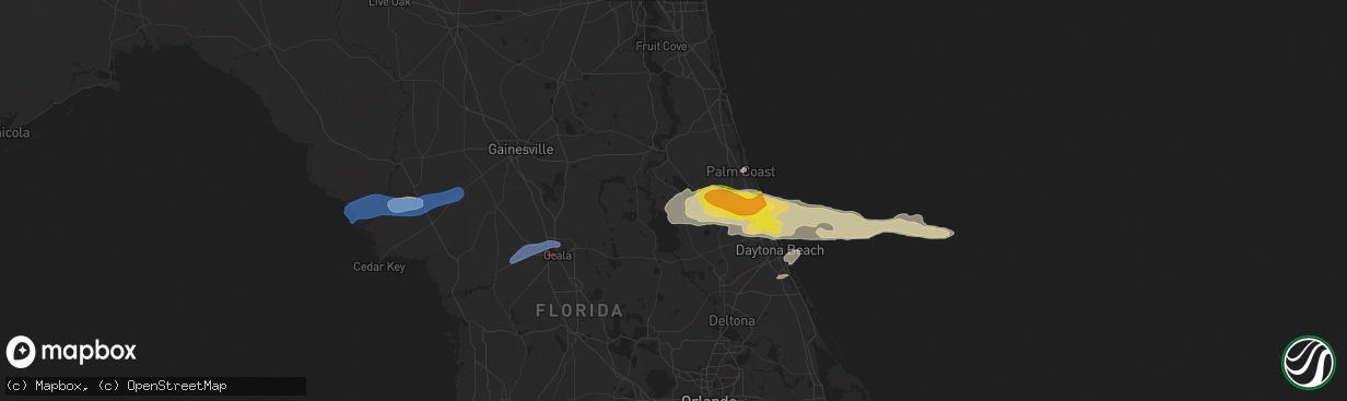 Hail map in Crescent City, FL on April 18, 2021