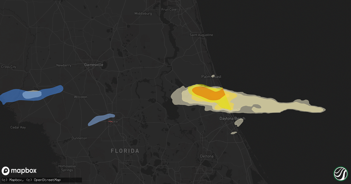 Hail map in Crescent City, FL on April 18, 2021