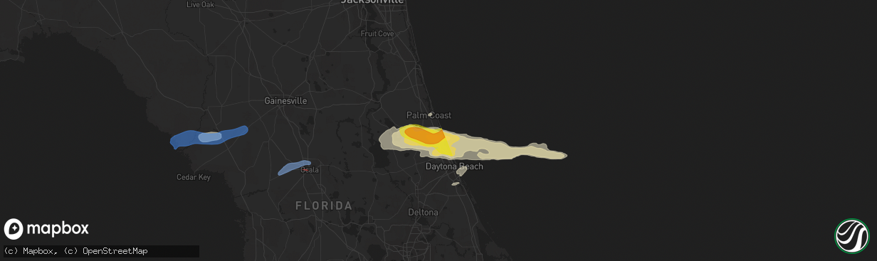Hail map in Flagler Beach, FL on April 18, 2021
