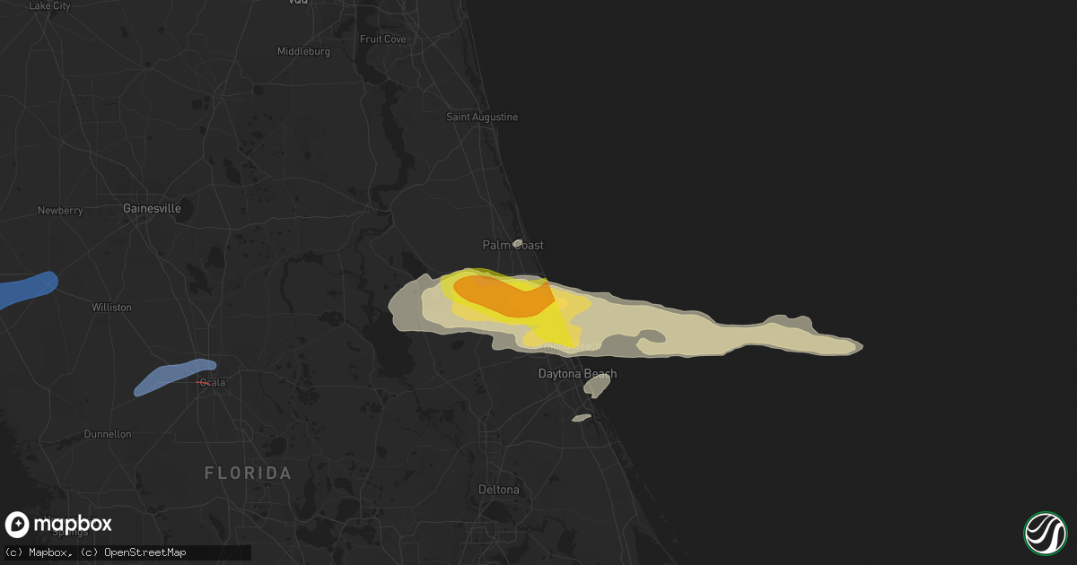 Hail map in Flagler Beach, FL on April 18, 2021