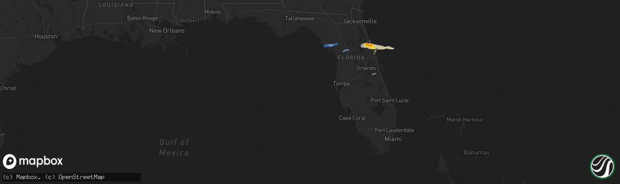 Hail map in Florida on April 18, 2021