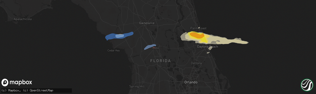 Hail map in Ocala, FL on April 18, 2021