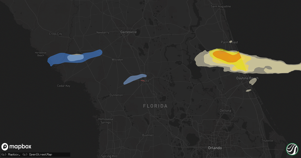 Hail map in Ocala, FL on April 18, 2021