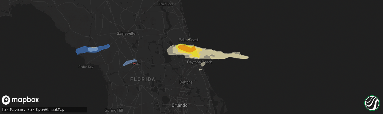 Hail map in Ormond Beach, FL on April 18, 2021