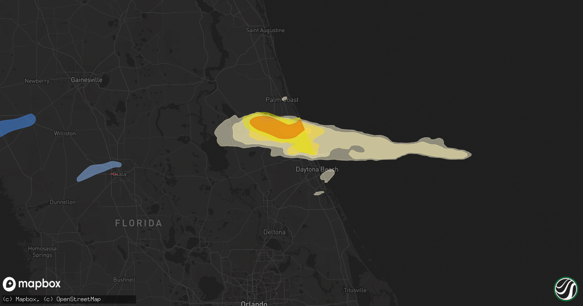 Hail map in Ormond Beach, FL on April 18, 2021