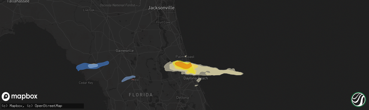 Hail map in Palm Coast, FL on April 18, 2021