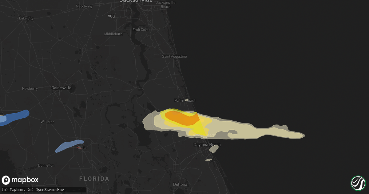 Hail map in Palm Coast, FL on April 18, 2021