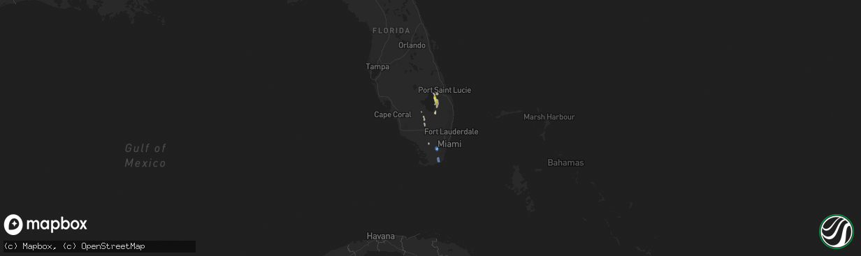 Hail map in Florida on April 18, 2022