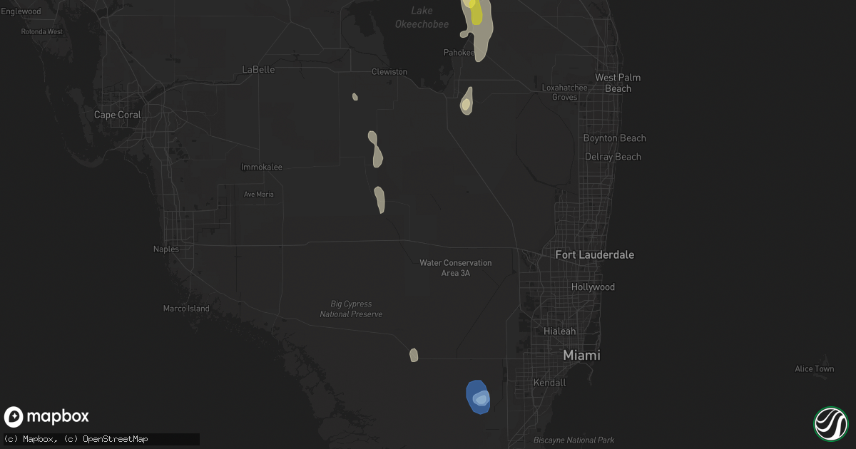 Hail map in Miami, FL on April 18, 2022