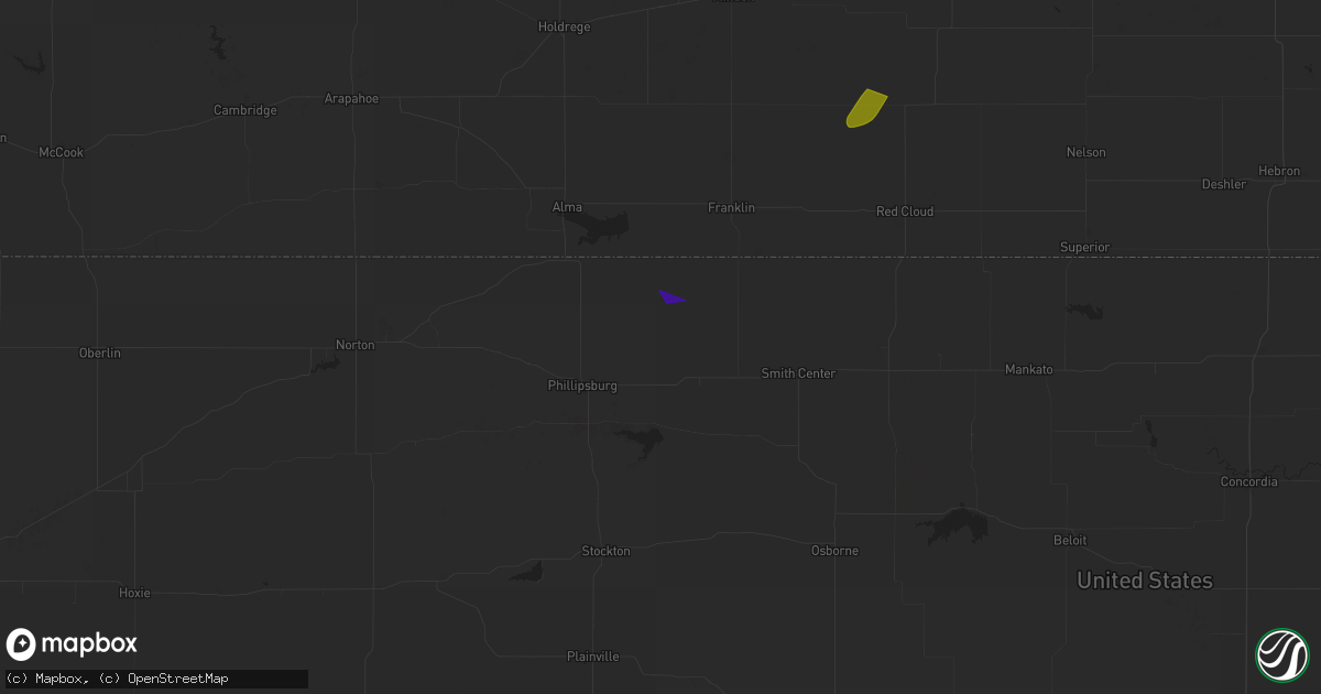 Hail map in Agra, KS on April 18, 2023