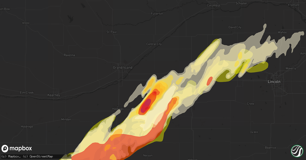 Hail map in Aurora, NE on April 18, 2023