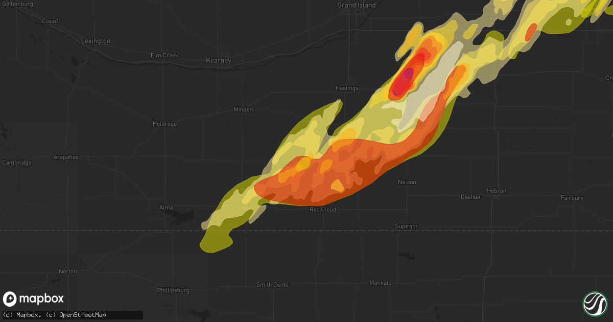 Hail map in Bladen, NE on April 18, 2023