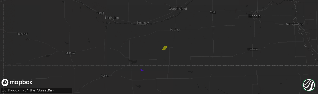 Hail map in Campbell, NE on April 18, 2023