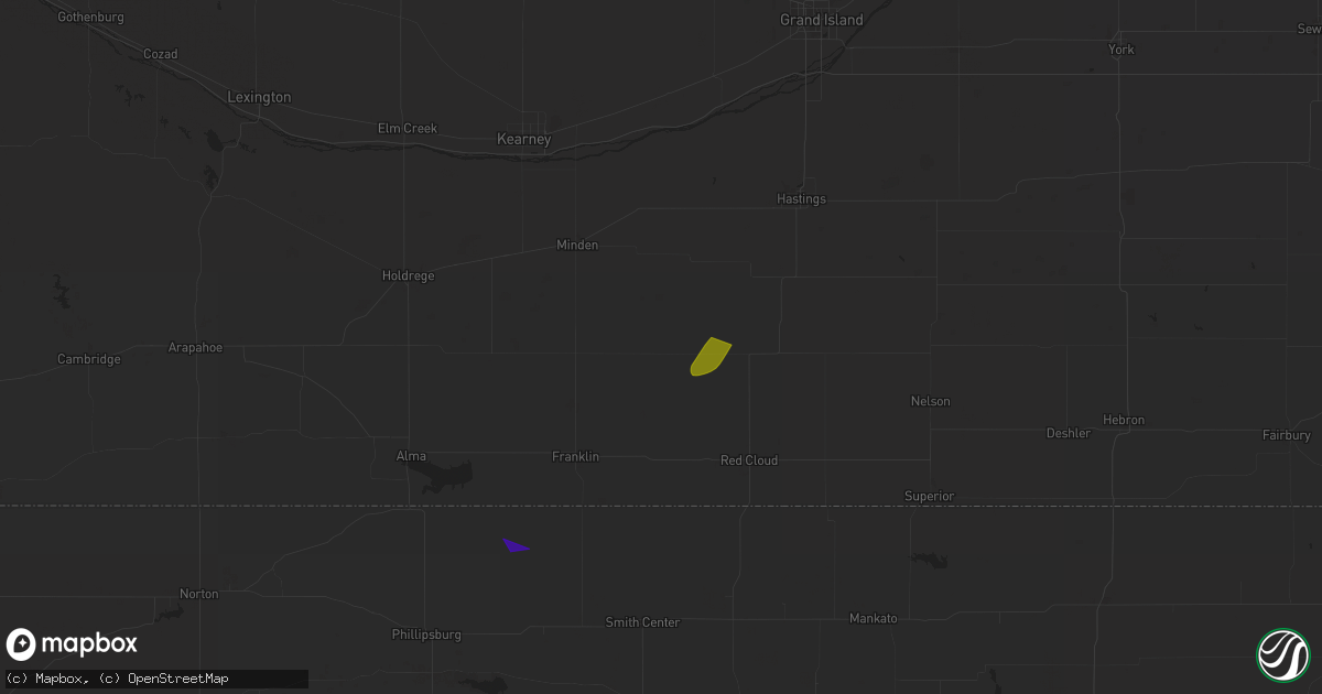 Hail map in Campbell, NE on April 18, 2023