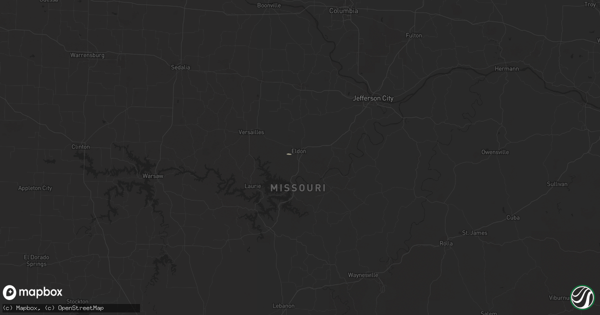 Hail map in Eldon, MO on April 18, 2023