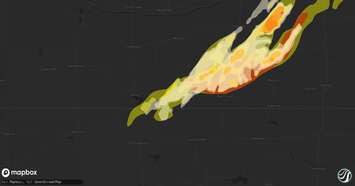 Hail map in Franklin, NE on April 18, 2023