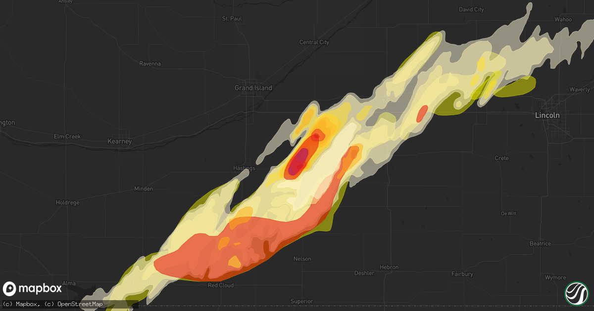 Hail map in Harvard, NE on April 18, 2023