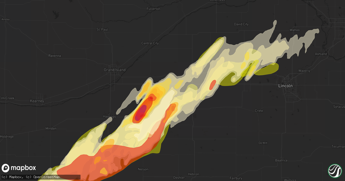 Hail map in Henderson, NE on April 18, 2023