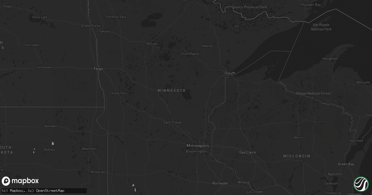 Hail map in Minnesota on April 18, 2023