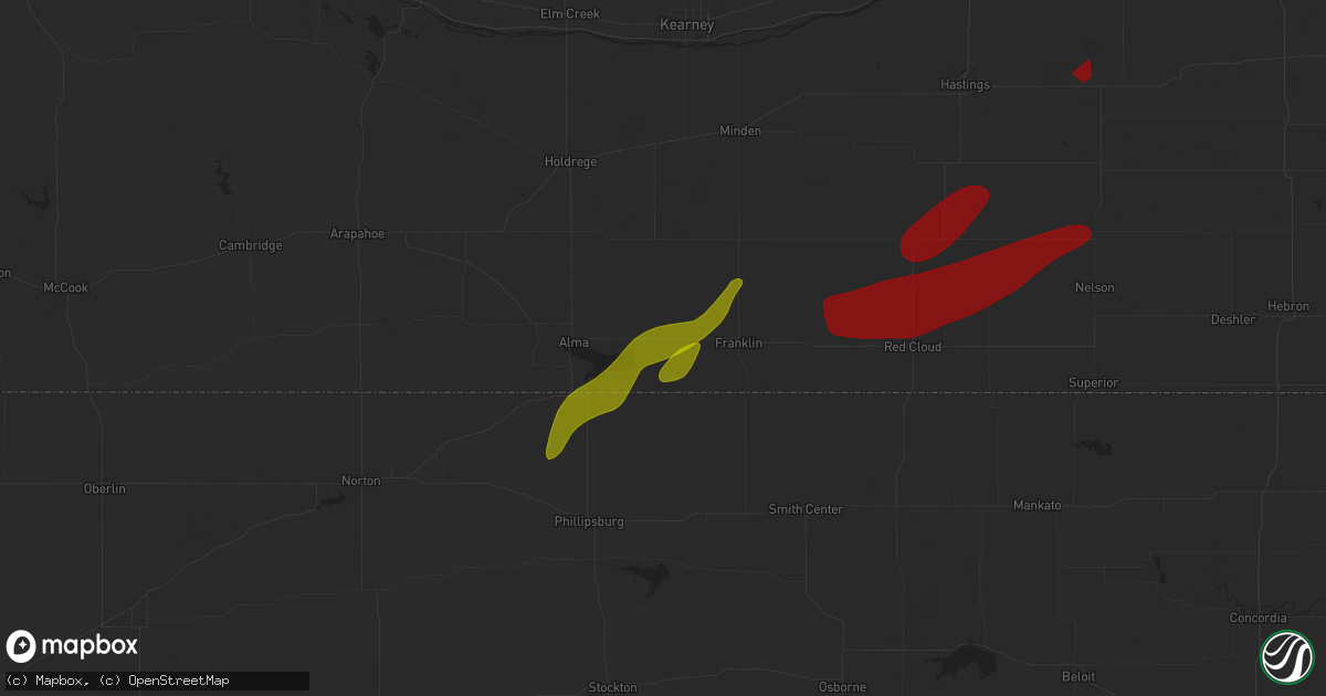 Hail map in Naponee, NE on April 18, 2023