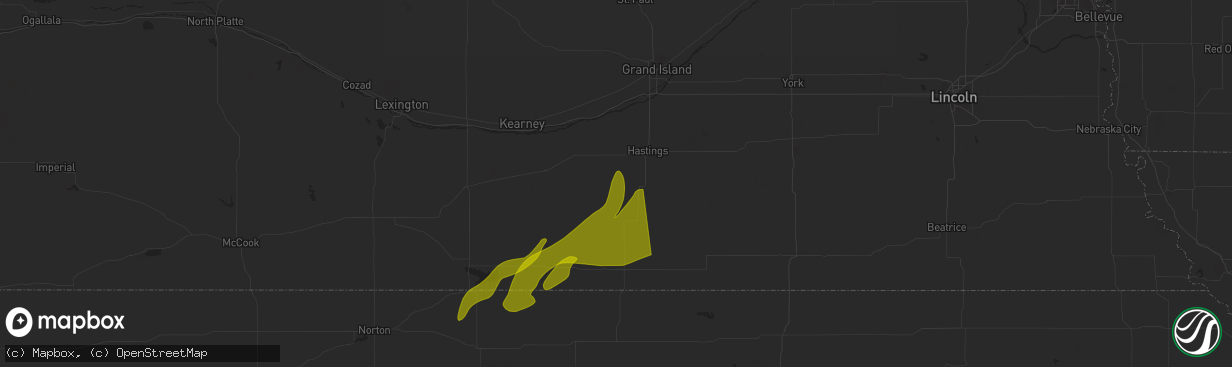 Hail map in Roseland, NE on April 18, 2023